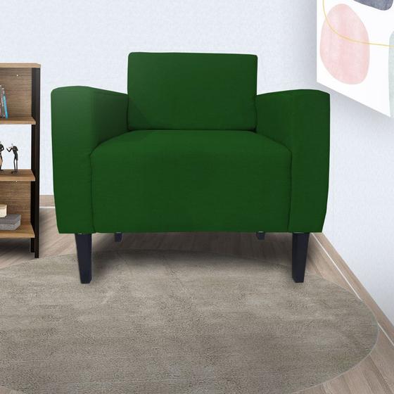 Imagem de Conjunto 2 Poltronas Estofadas Para Clínica Leticia Slim Suede Verde - LM DECOR