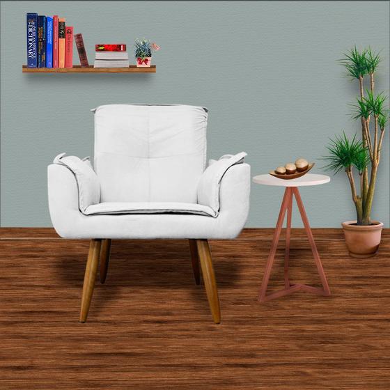 Imagem de Conjunto 2 Poltronas Estofadas Para Consultório Emília Plus Suede Branco - DL Decor