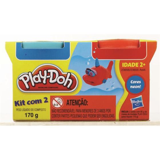 Imagem de Conjunto 2 Potes Massinha Play-Doh Cores Diversas Hasbro