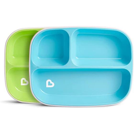 Imagem de Conjunto 2 Pratos com Divisórias Azul e Verde