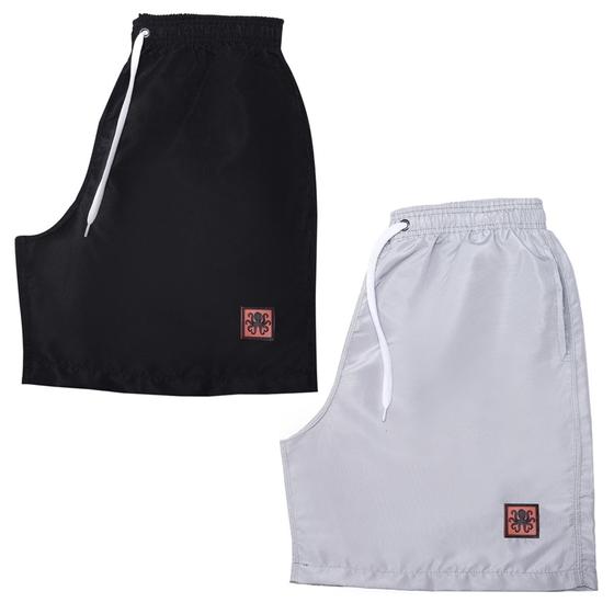 Imagem de Conjunto 2 Shorts de Tactel Masculino Plus Size GG G1 G2