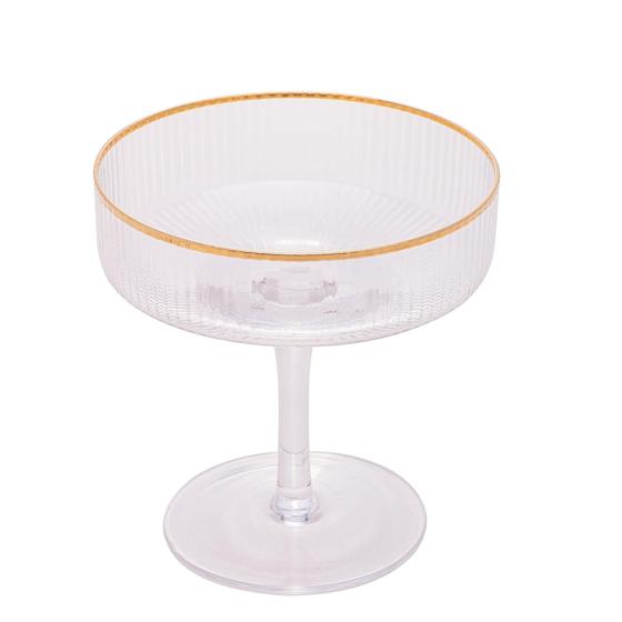 Conjunto 2 Taças de Vidro Coupe com Borda Dourada Lines 200ml - Wolff Menor preço em Conjunto 2 Taças de Vidro Coupe com Borda Dourada Lines 200ml - Wolff