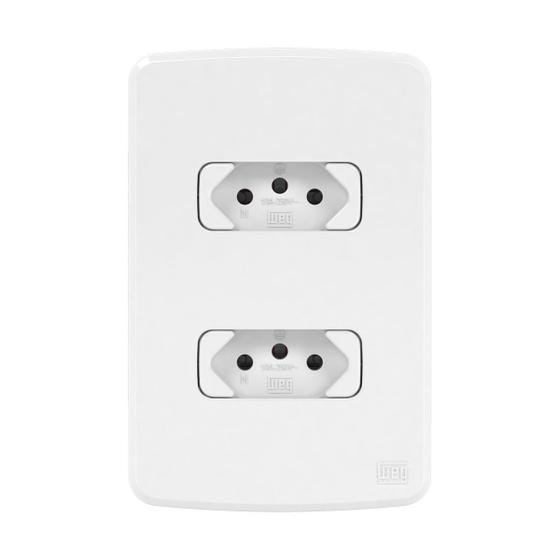Conjunto 2 Tomadas 2p+t 20a 250v 4x2 Branco Compose Menor preço em Conjunto 2 Tomadas 2p+t 20a 250v 4x2 Branco Compose