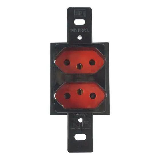 Imagem de Conjunto 2 Tomadas 2p+t 20a 250v Sem Placa Vermelho WEG