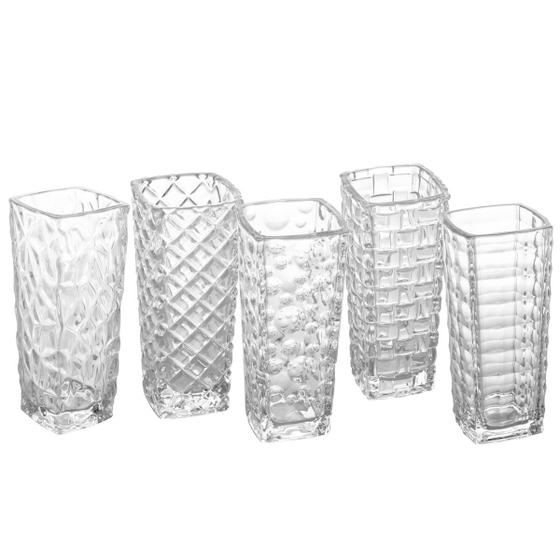 Imagem de Conjunto 2 Vasos de Vidro Transparente para Flores de Mesa Decoração Interiores Sortidos Lyor