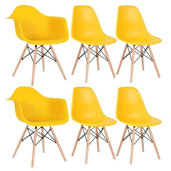 Imagem de Conjunto 2 x cadeiras Eames DAW com braços + 4 cadeiras Eiffel DSW