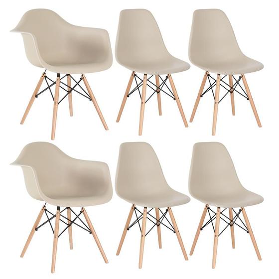 Imagem de Conjunto 2 x cadeiras Eames DAW com braços + 4 cadeiras Eiffel DSW