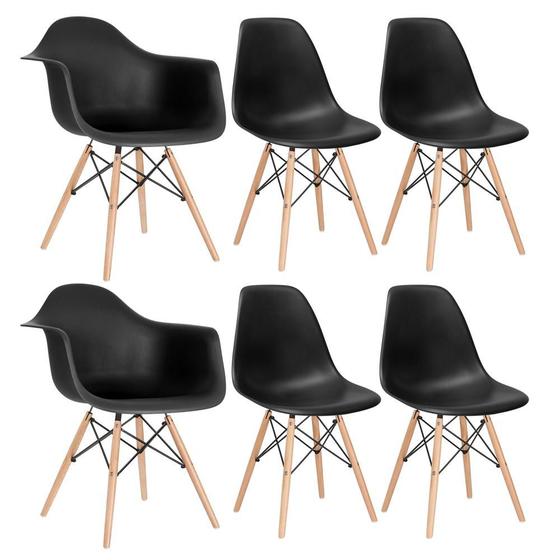 Imagem de Conjunto 2 x cadeiras Eames DAW com braços + 4 cadeiras Eiffel DSW