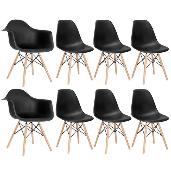 Imagem de Conjunto 2 x cadeiras Eames DAW com braços + 6 cadeiras Eiffel DSW