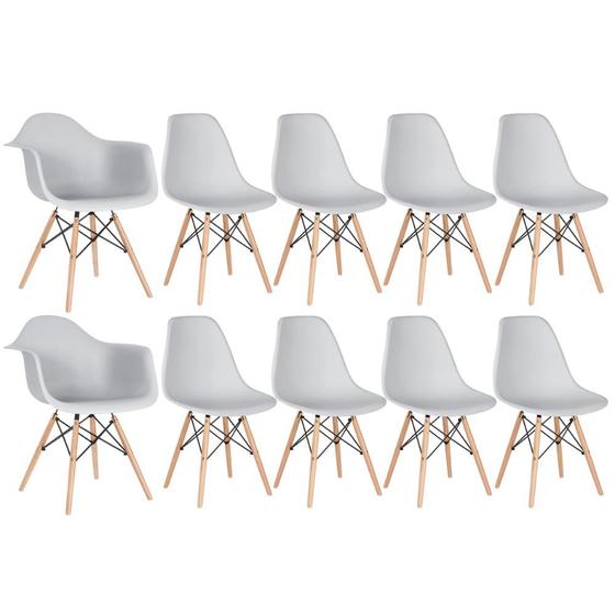 Imagem de Conjunto 2 x cadeiras Eames DAW com braços + 8 cadeiras Eiffel DSW