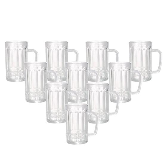 Imagem de Conjunto 20 Copos Caneca De Vidro Para Chopp Cerveja Artesanal Gelada Festas 375ml Resistente