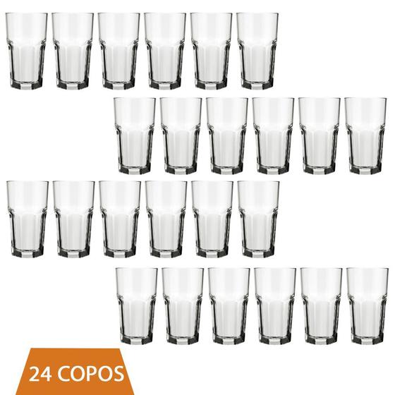 Imagem de Conjunto 24 Copo Bristol Transparente 340ml Vidro Drinks