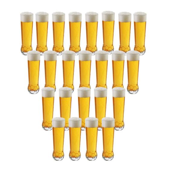 Imagem de Conjunto 24 copos cerveja chopp vidro bola liso 420 ml transparente resistente