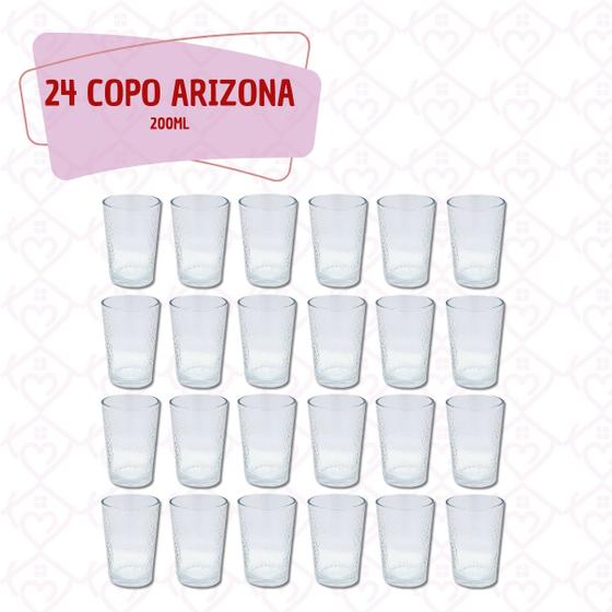 Imagem de Conjunto 24 Copos de Vidro 200ML Tranparentes e Resistentes