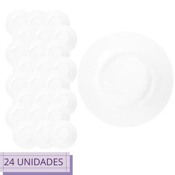 Imagem de Conjunto 24 Pratos Opaline Sobremesa 19cm Mesa Posta Duralex