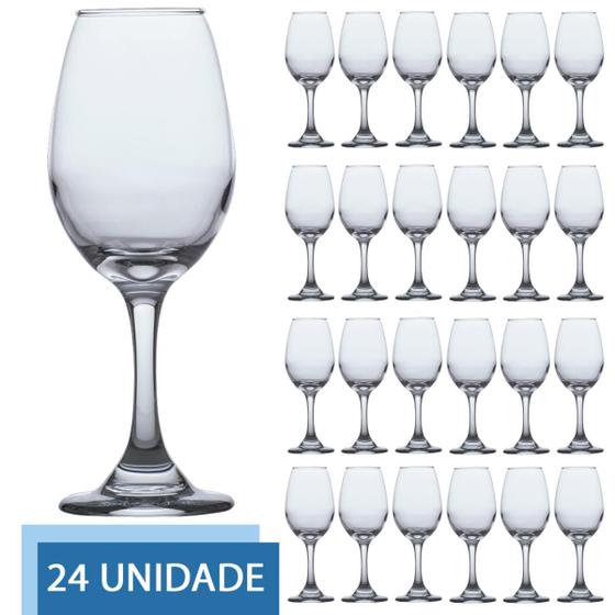 Imagem de Conjunto 24 Taças de Vidro 365ml VINHO TINTO ÁGUA Cristal