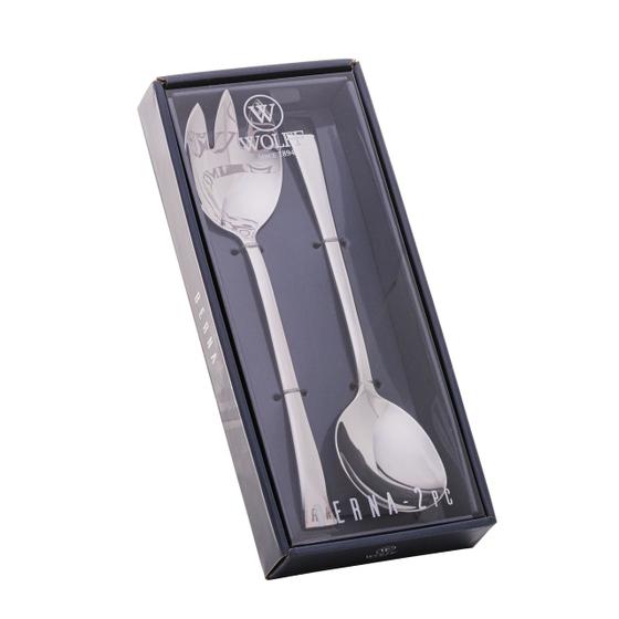 Imagem de Conjunto 2pç Colher e Garfo para salada de aço inox Berna Wolff - 71696