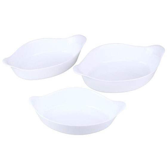 Conjunto 3 Assadeiras Oval Opaline Marinex 1596 Imagem de Conjunto 3 Assadeiras Oval Opaline Marinex 1596