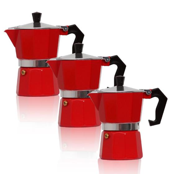 Imagem de Conjunto 3 Cafeteira Tipo Italiana Expresso Serve 3 Xícaras