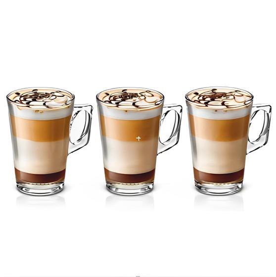 Imagem de Conjunto 3 Canecas Vidro 220ml Xícaras Cappuccino Café 