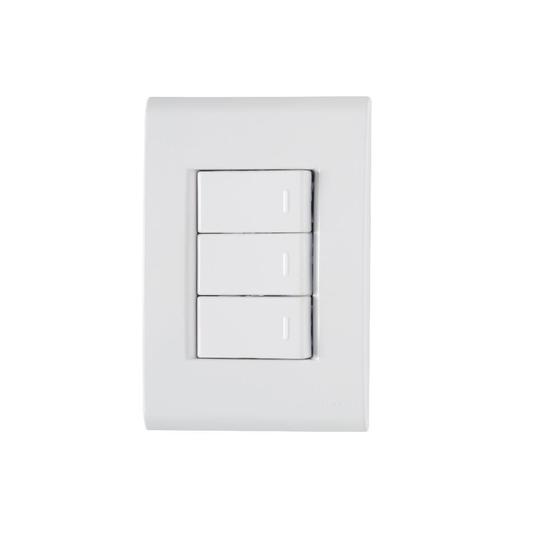 Imagem de Conjunto 3 Interruptor Simples 10A 4x2 Tramontina Liz