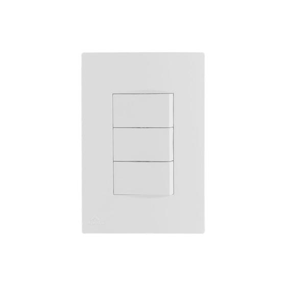 Imagem de Conjunto 3 Interruptores Simples 4x2 10A Linha Lisse
