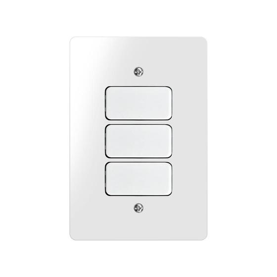 Imagem de Conjunto 3 Interruptores Simples 6A 4X2 Branco Renova