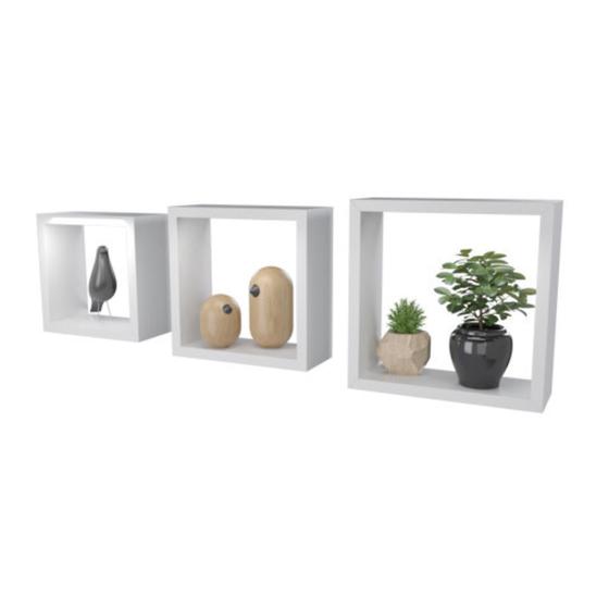 Imagem de Conjunto 3 Nichos Decorativos MDF Branco Premium - DiCarlo 