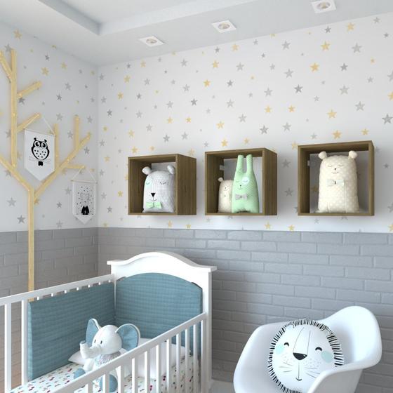 Imagem de Conjunto 3 Nichos para Quarto Infantil Bramov Móveis