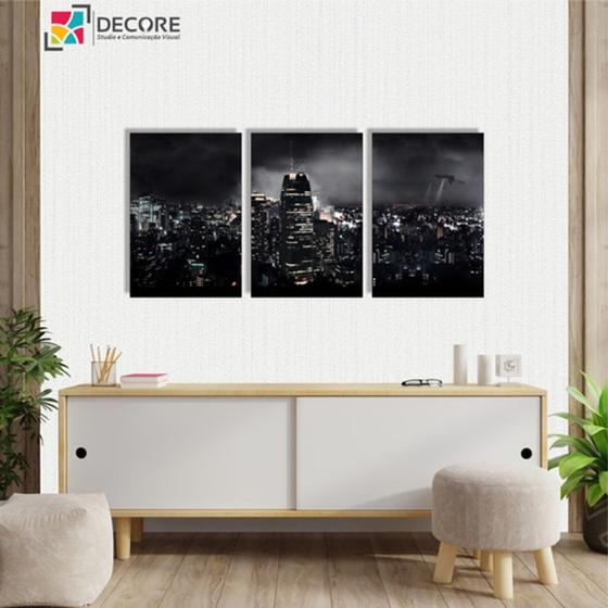 Imagem de Conjunto 3 Peças 40x60 Quadros Decorativos Metrópole