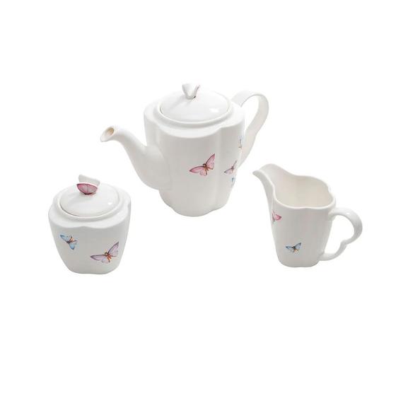 Imagem de Conjunto 3 Peças para Café de Porcelana Borboletas