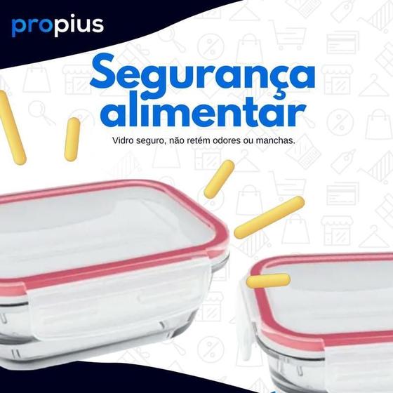 Imagem de Conjunto 3 Potes 150Ml 170Ml 250Ml Guarda Organizado