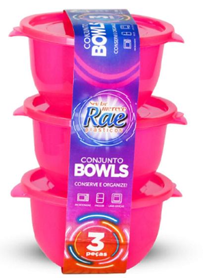 Imagem de Conjunto 3 Potes Bowls Neon Com Tampa