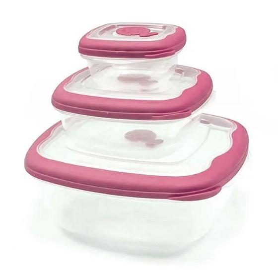 Imagem de Conjunto 3 Potes Plástico 2,7L 920ml 280ml - Sanremo