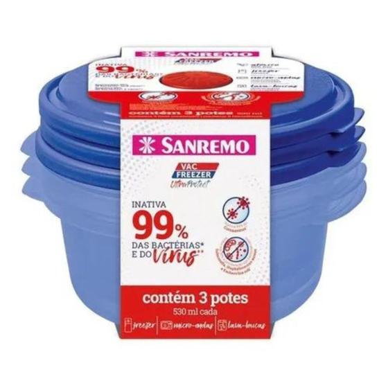 Imagem de Conjunto 3 Potes Plásticos Ultra Protect Sanremo 530ml