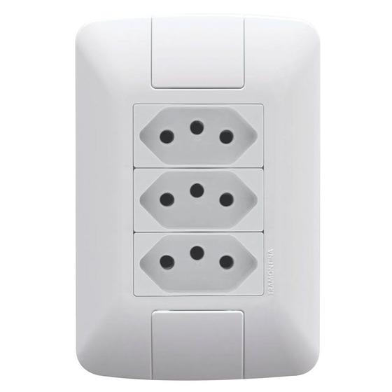 Imagem de Conjunto 3 Tomadas 10A 250V Aria 2P+T 4x2 Tramontina