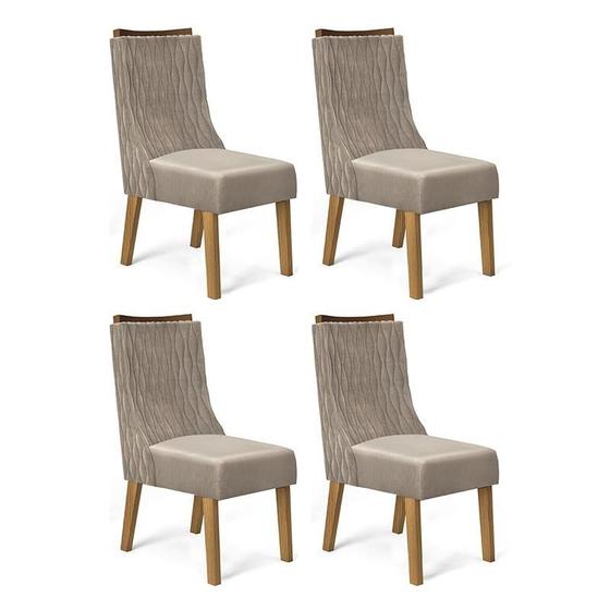 Imagem de Conjunto 4 Cadeiras Amélia Carvalho Europeu/Veludo Caqui - PR Móveis