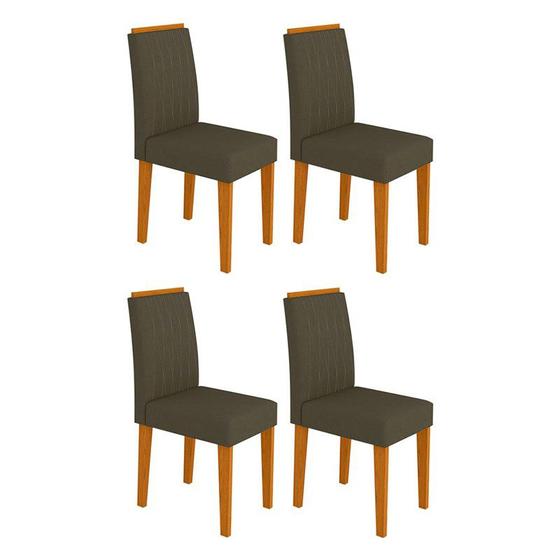 Imagem de Conjunto 4 Cadeiras Ana Ipê/Marrom Escuro - PR Móveis