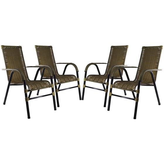 Imagem de Conjunto 4 Cadeiras Bela, Artesanal, para área, varanda, edícula, fibra sintética - PANERO PEQUI 03