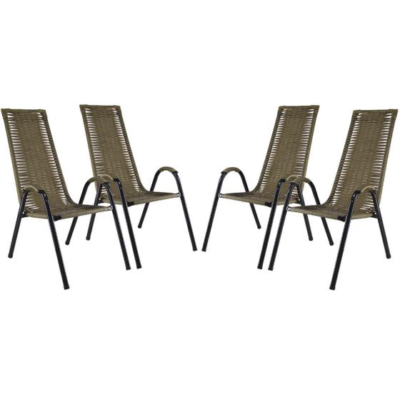 Imagem de Conjunto 4 Cadeiras Canadá, Artesanal, para área, varanda, edícula, em fibra sintética - PANERO 02
