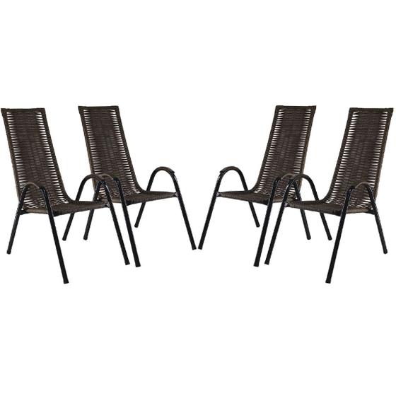 Imagem de Conjunto 4 Cadeiras Canadá, Artesanal, para área, varanda, edícula, em fibra sintética - PANERO 06