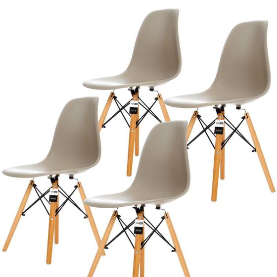 Conjunto 4 Cadeiras Charles Eames Eiffel Nude - KzaBela Menor preço em Conjunto 4 Cadeiras Charles Eames Eiffel Nude - KzaBela