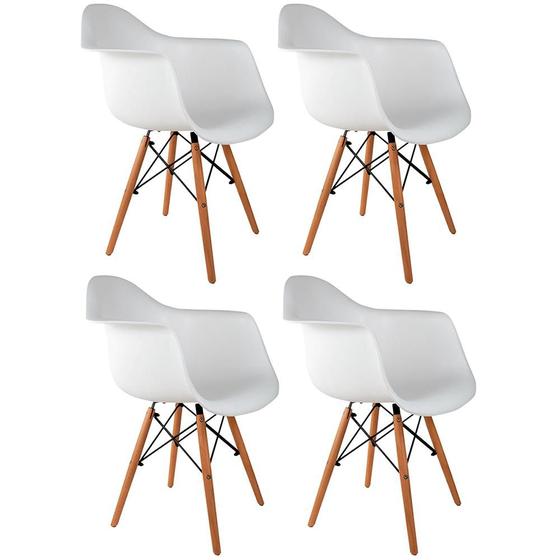 Imagem de Conjunto 4 Cadeiras com Braços Eames Empório Tiffany Branca