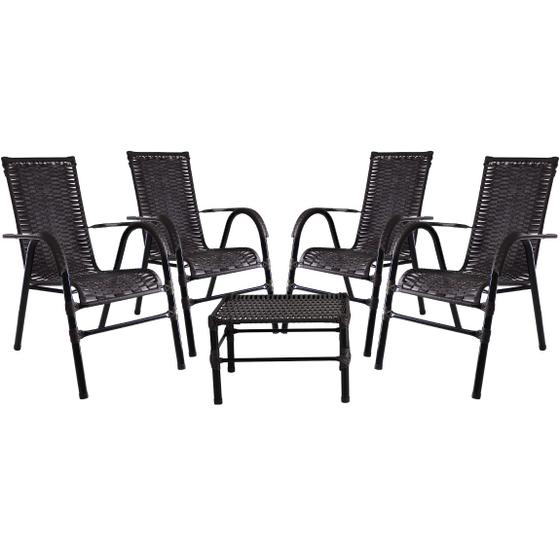 Imagem de Conjunto 4 Cadeiras E Mesa de centro Bela, para área, edícula, fibra sintética - PANERO - 03