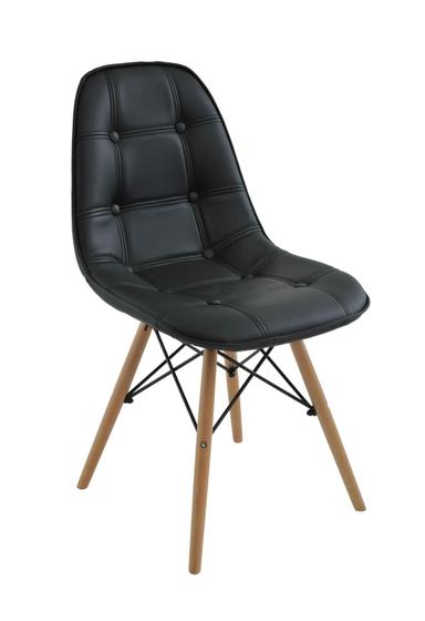 Imagem de Conjunto 4 Cadeiras Eames Botonê Estofada - Preto - Bulk
