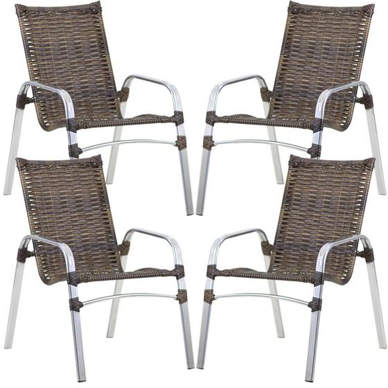 Imagem de Conjunto 4 Cadeiras Emily em Alumínio Trama Original