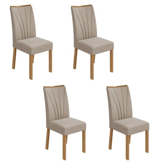 Conjunto 4 Cadeiras Estofadas Apogeu Móveis Lopas Menor preço em Conjunto 4 Cadeiras Estofadas Apogeu Móveis Lopas