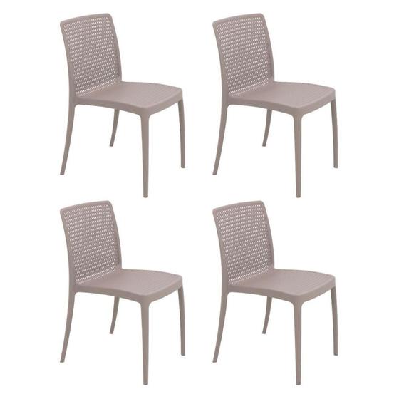 Imagem de Conjunto 4 Cadeiras Isabelle em Polipropileno e Fibra de Vidro Camurça Tramontina