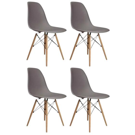 Imagem de Conjunto 4 Cadeiras para Sala de Jantar Eames Eiffel Dkr Cinza