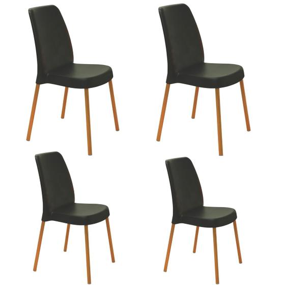 Conjunto 4 Cadeiras Plástica Vanda com Pernas de Alumínio Linheiro - Tramontina Menor preço em Conjunto 4 Cadeiras Plástica Vanda com Pernas de Alumínio Linheiro - Tramontina